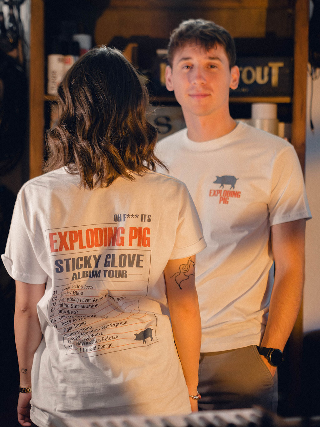 Oh F*ck Sticky Glove Tour - T-Shirt (White)